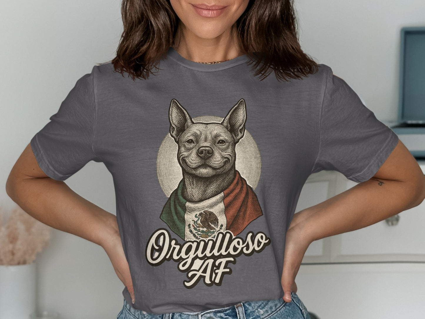 Orgulloso AF Dog with Mexican Flag T-Shirt product