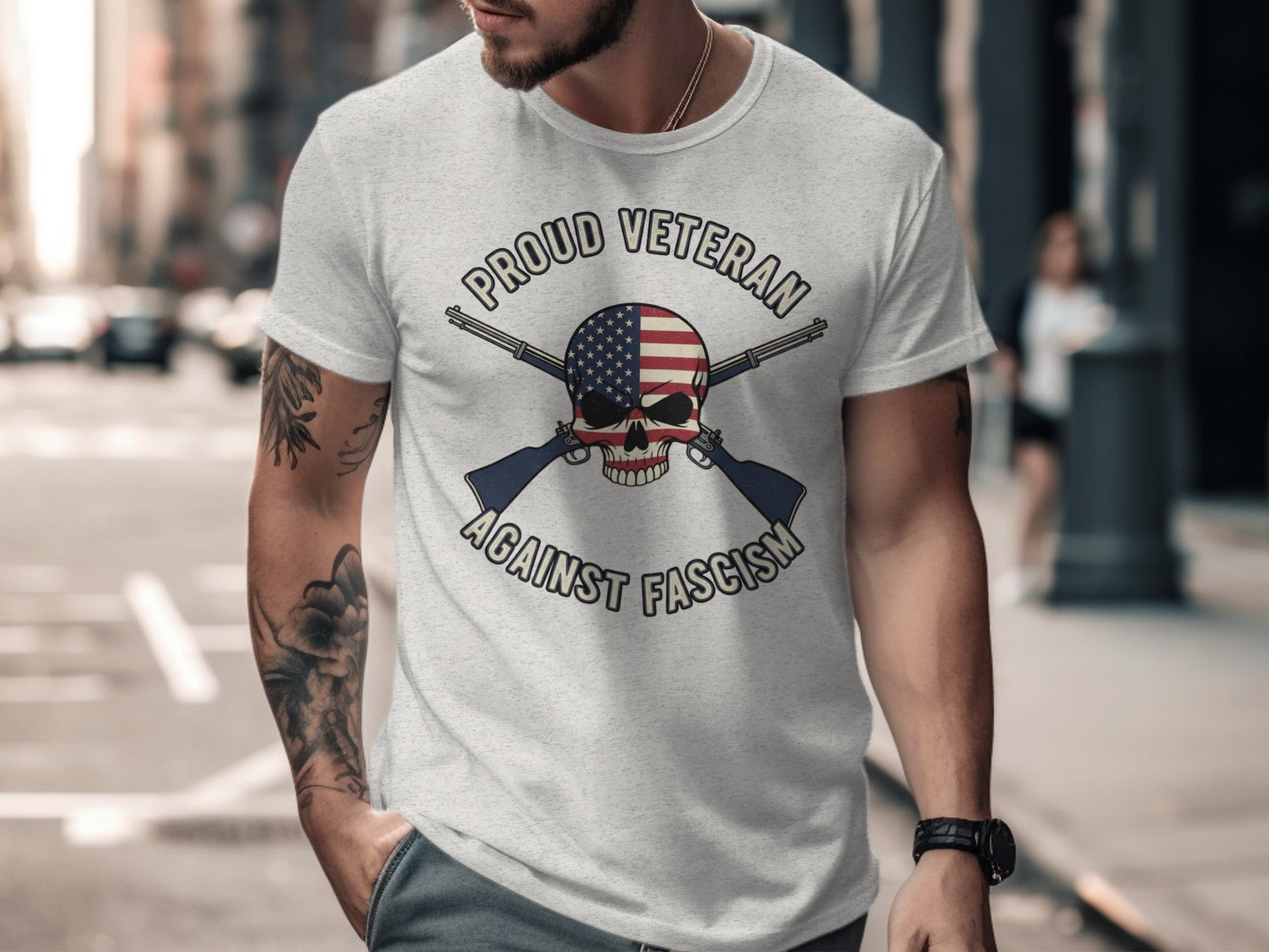 Proud Veteran Against Fascism T-shirt