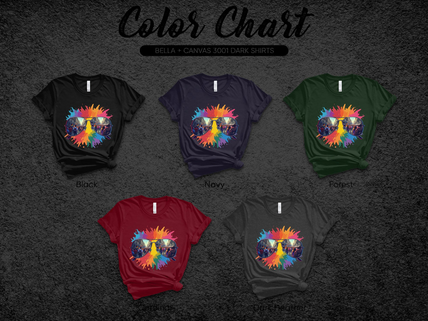 Tie Dye Sunglasses Design Graphic Tee Shirt product