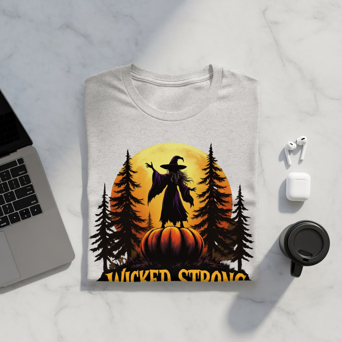 Wicked Strong Witch and Pumpkin T-Shirt product