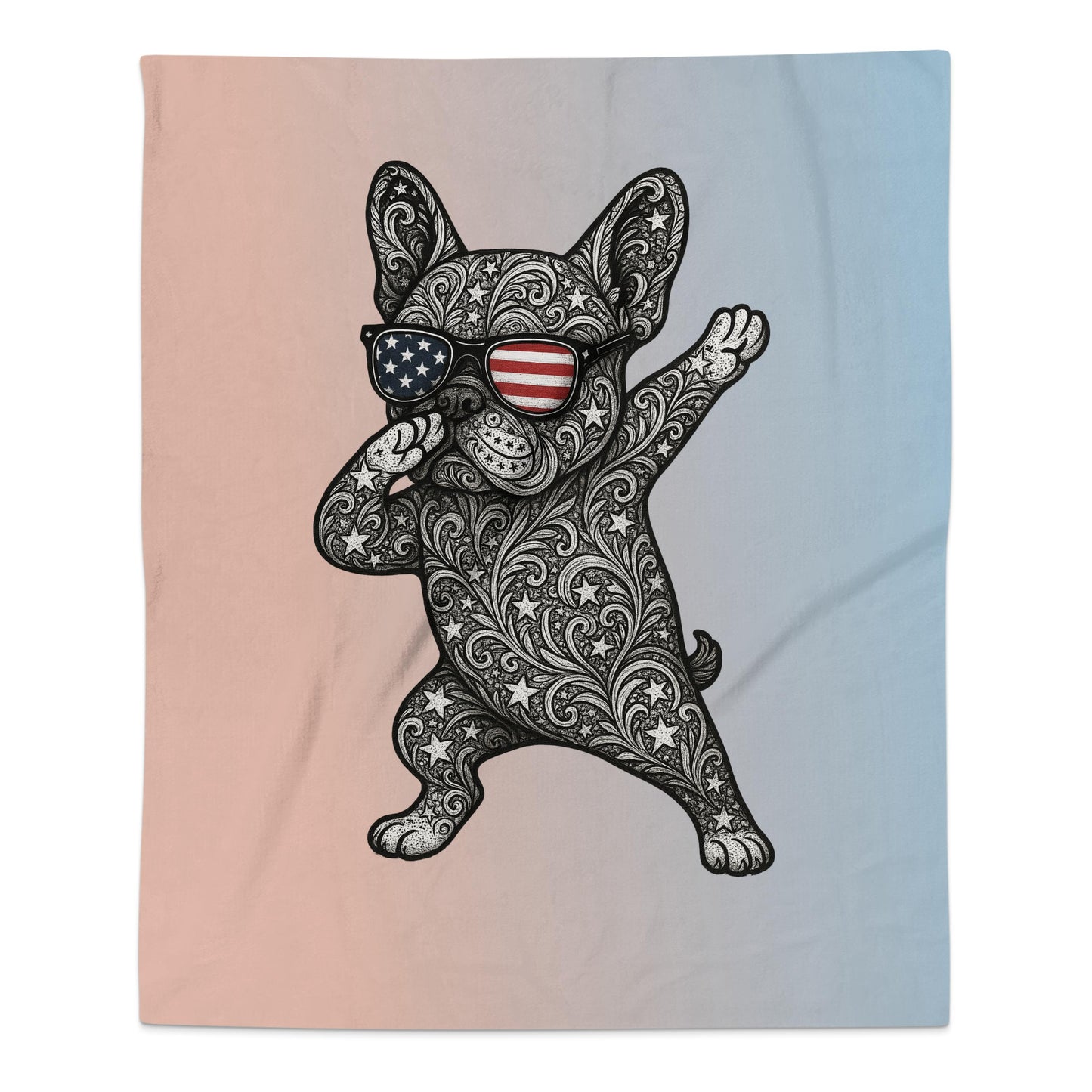 Dabbing French Bulldog with Sunglasses Blanket product type