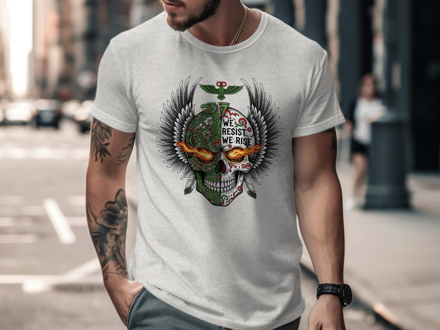 Skull and Wings Design Printed T-shirt Product