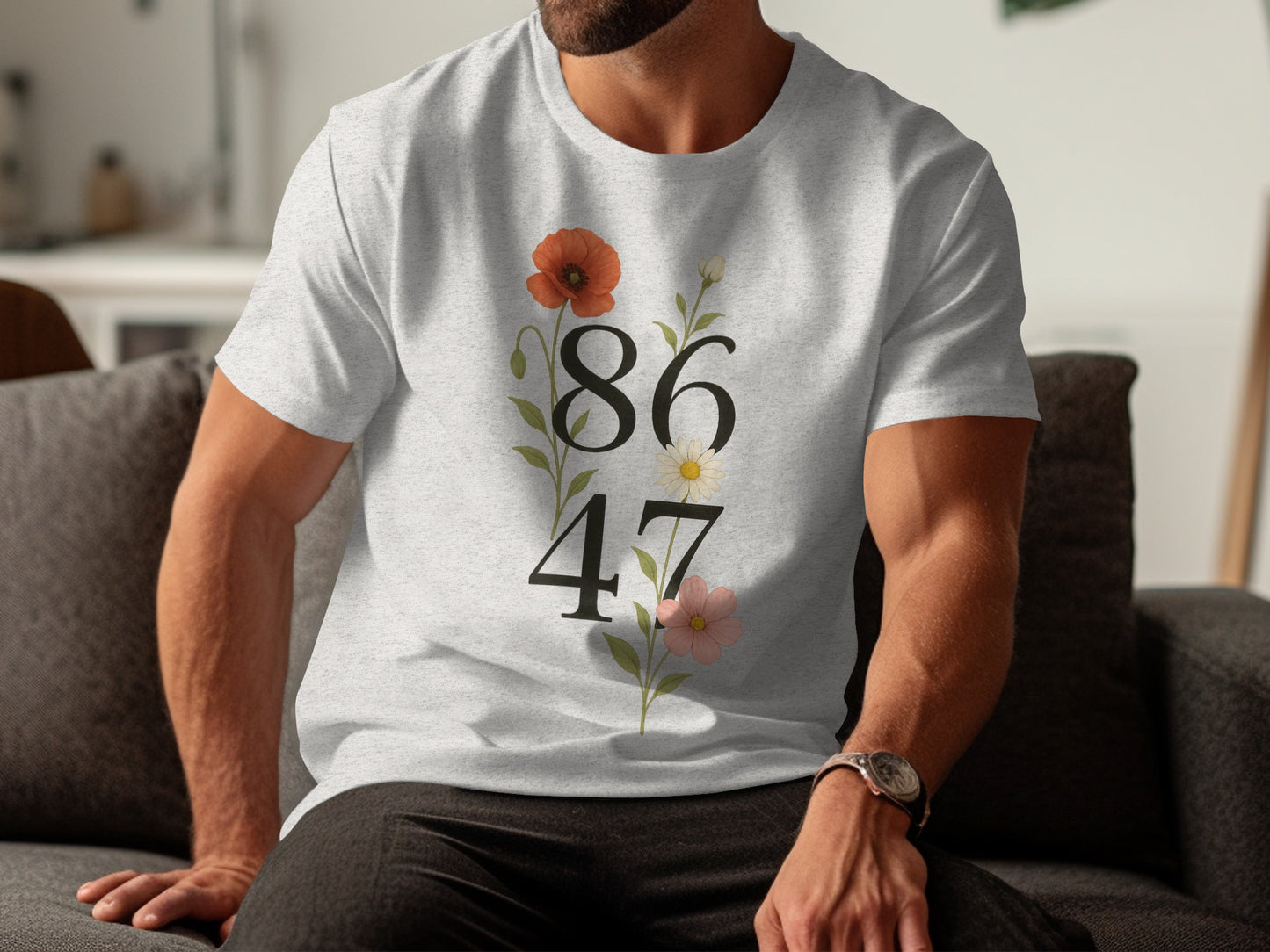 Vintage Floral Numbers Graphic Design T-shirt product
