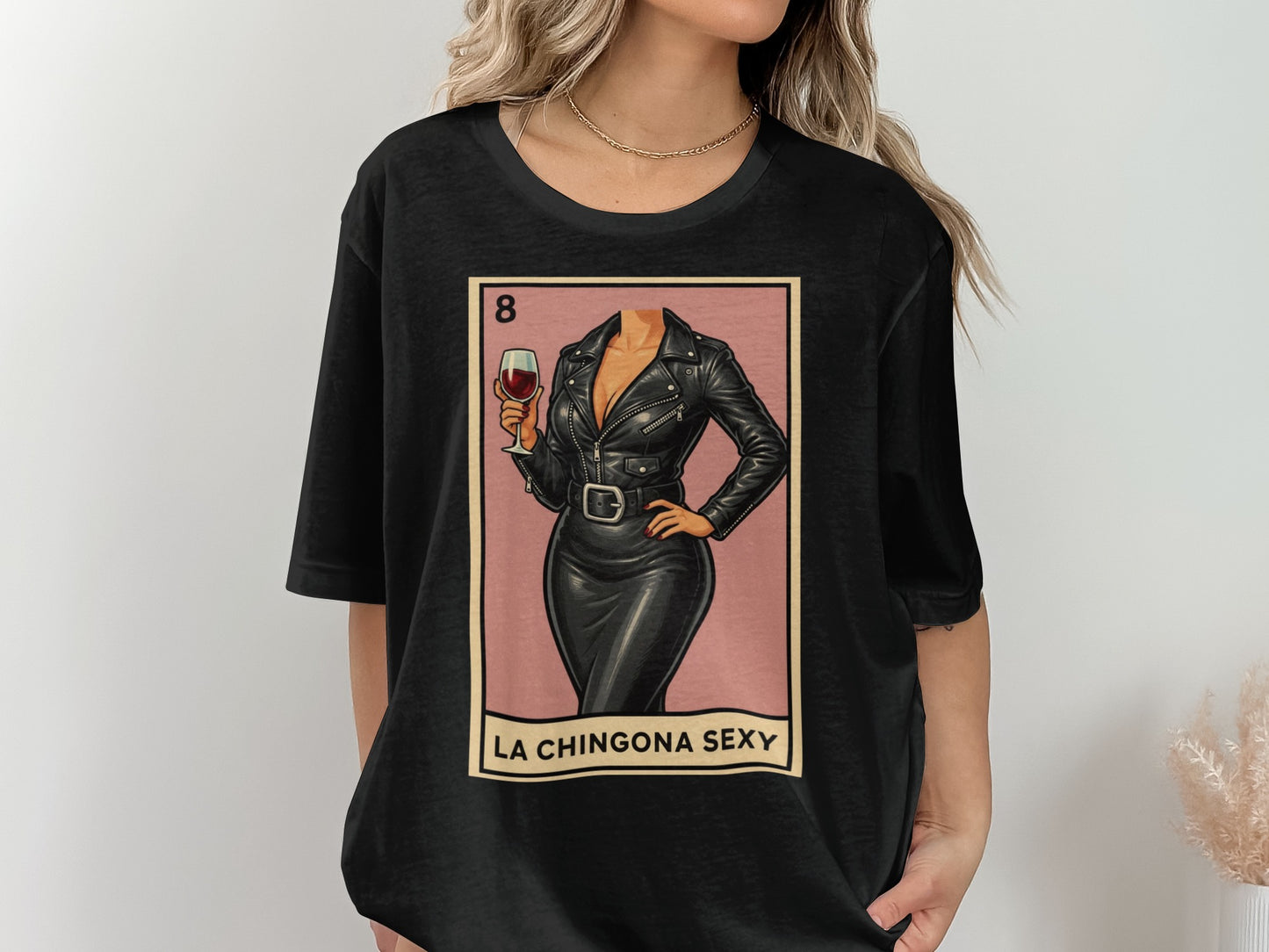 La Chingona Sexy Graphic Print Black Tee product
