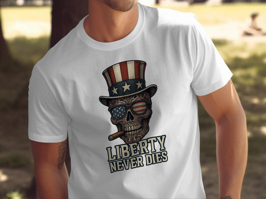 Liberty Never Dies Skull Art T-shirt product