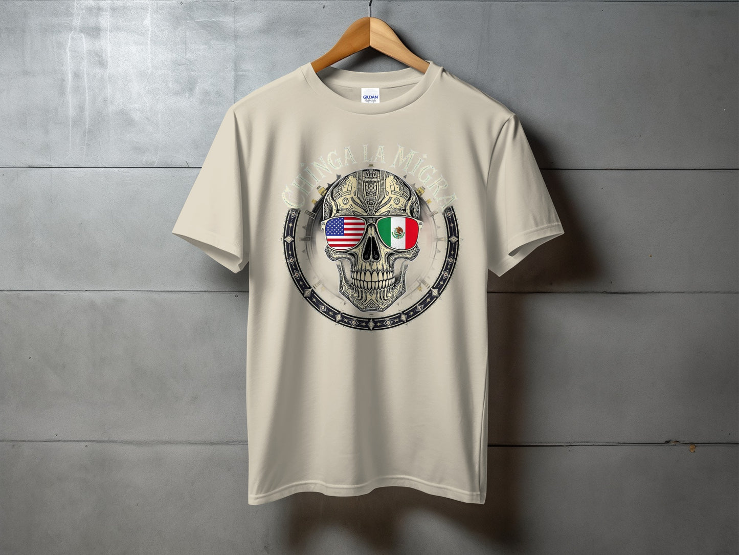Unique Skull Design T-shirt with Flags Illustration product