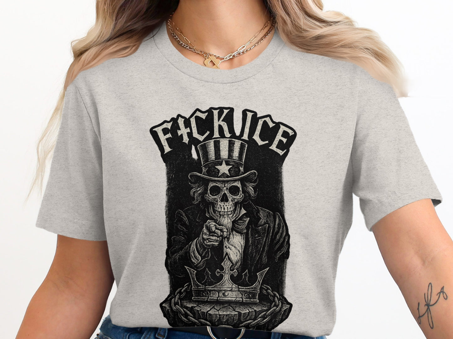 F*ck I C E Skull Uncle Sam T-Shirt product