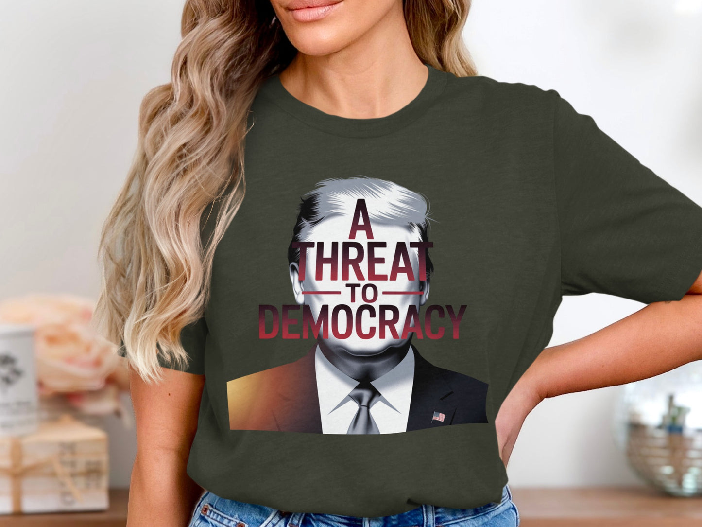 A Threat to Democracy Graphic Statement Shirt product