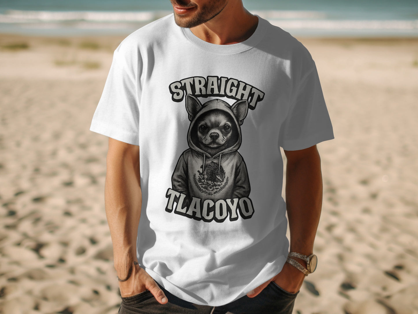 Straight Tlacoyo Dog Graphic Tee Shirt product