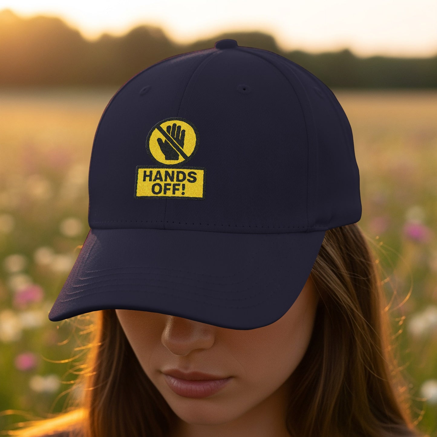 Hands Off! Patch Embroidered Cap Hat product