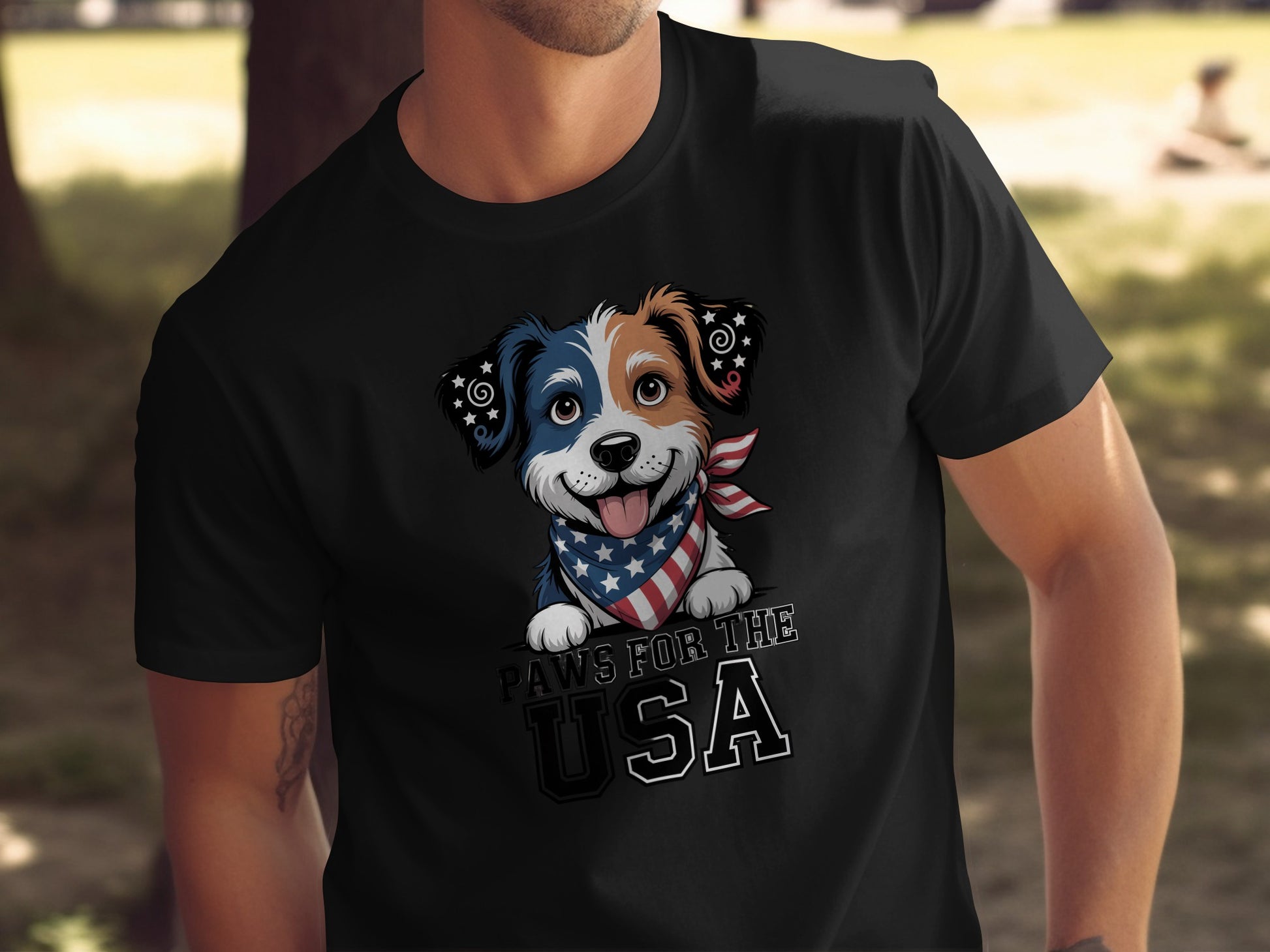 Paws for the USA Patriotic American Dog Shirt product