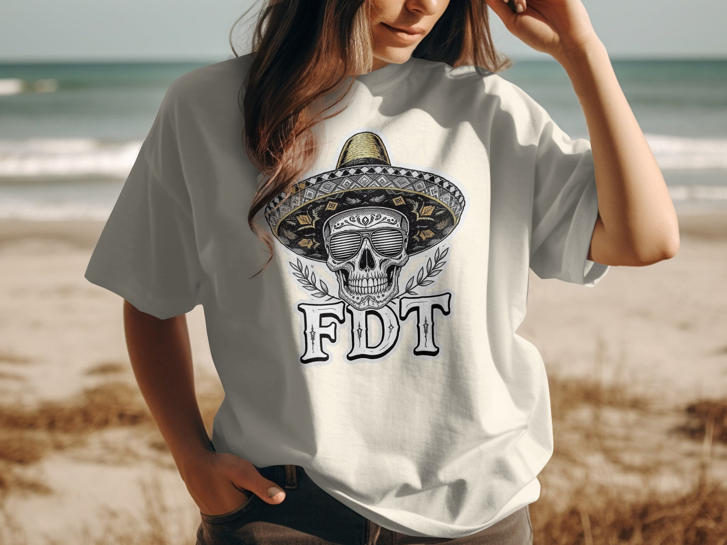FDT Skull with Hat Design Graphic T-Shirt product