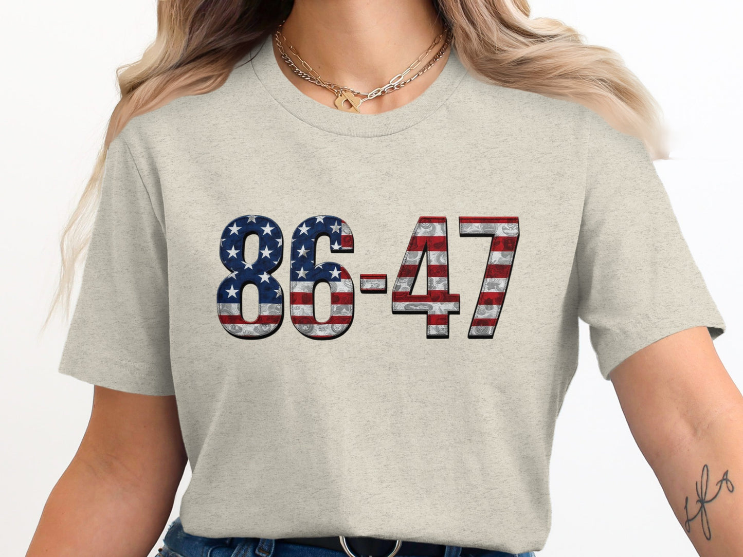 86-47 American Flag Print T-Shirt product