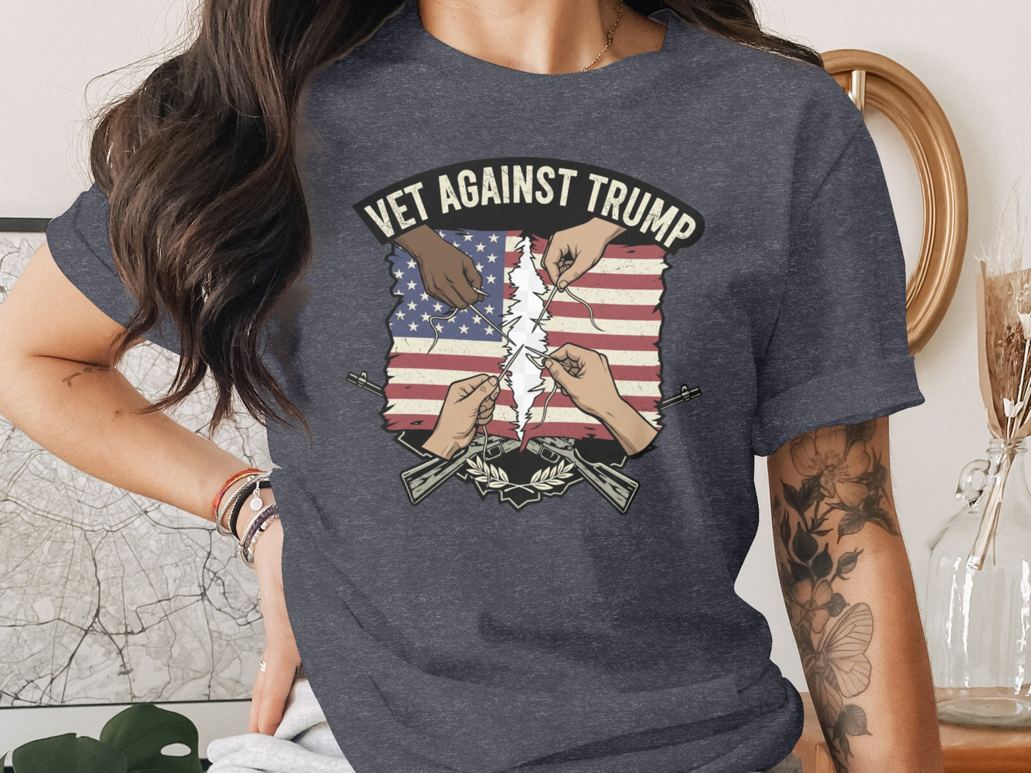 Vet Against Trump Anti-Trump Graphic T-Shirts product