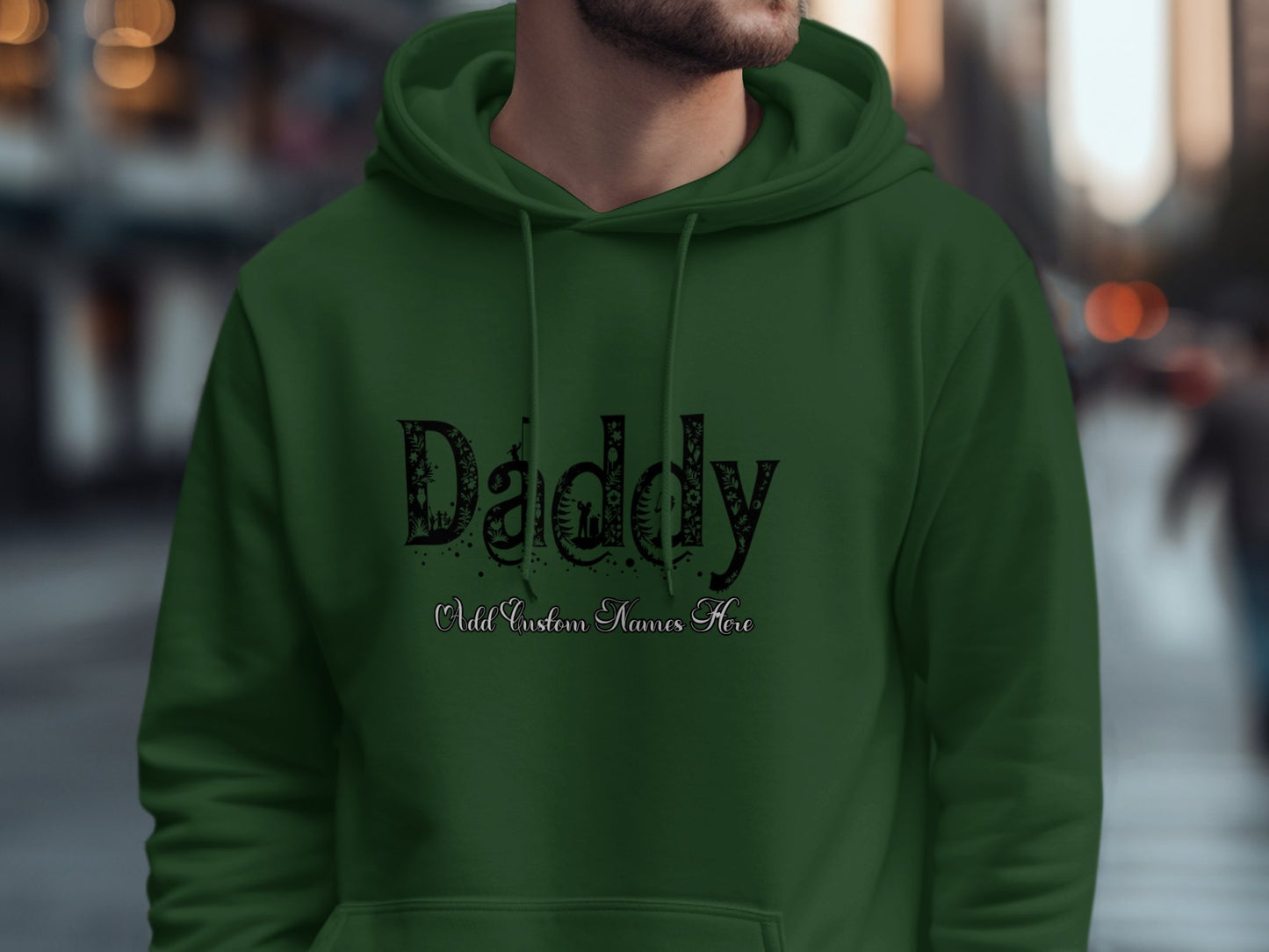 Daddy Add Custom Names Here Green Hoodie product