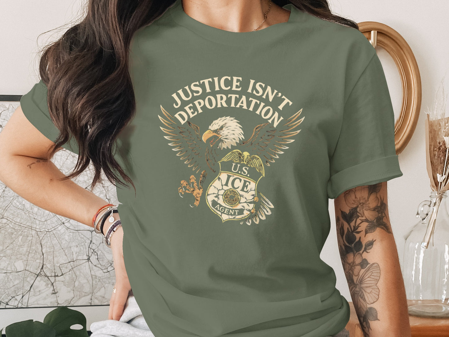 Justice Isn't Deportation Graphic Tee Shirt product type