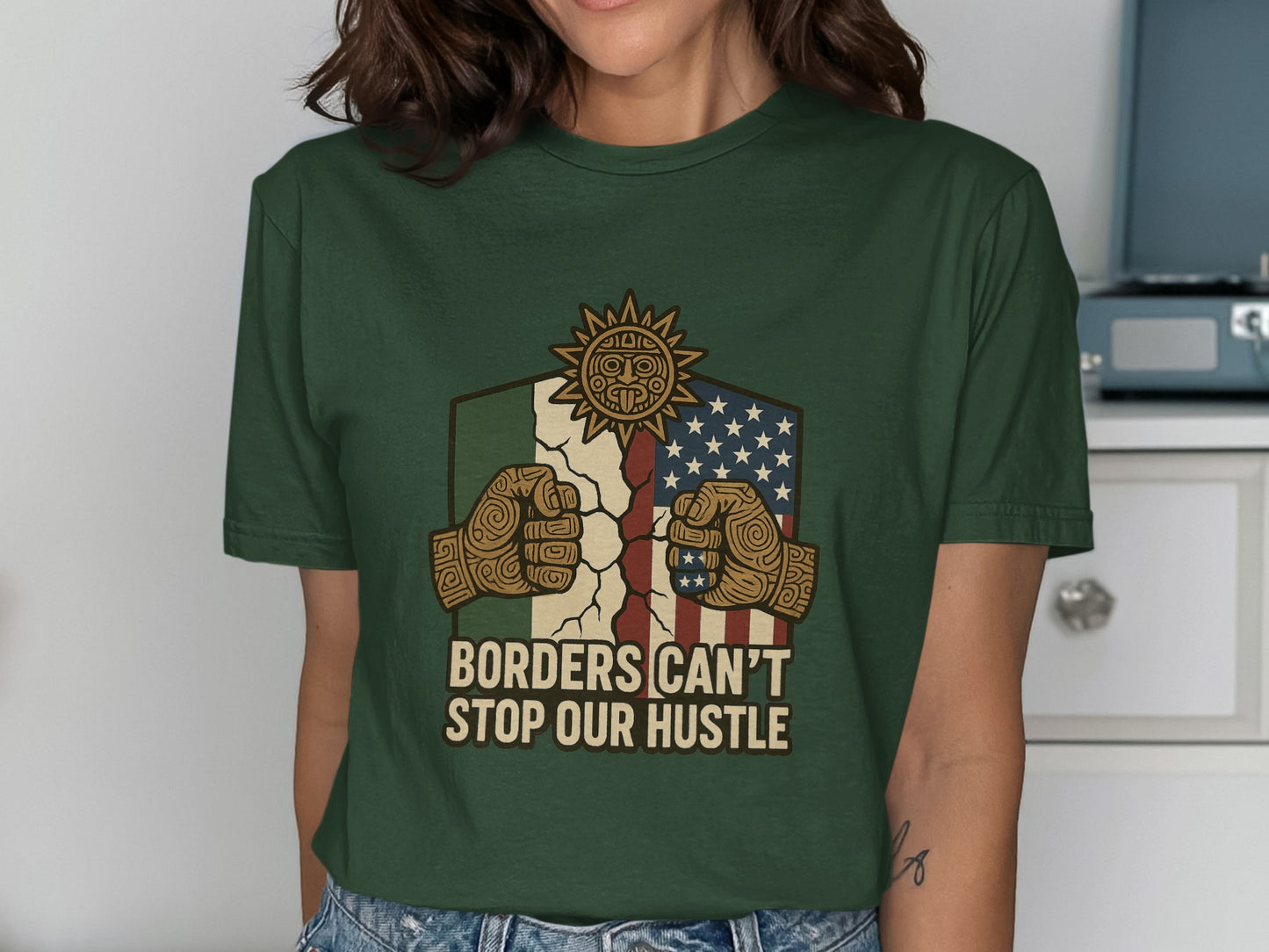 Borders Can't Stop Our Hustle Graphic Tee product type