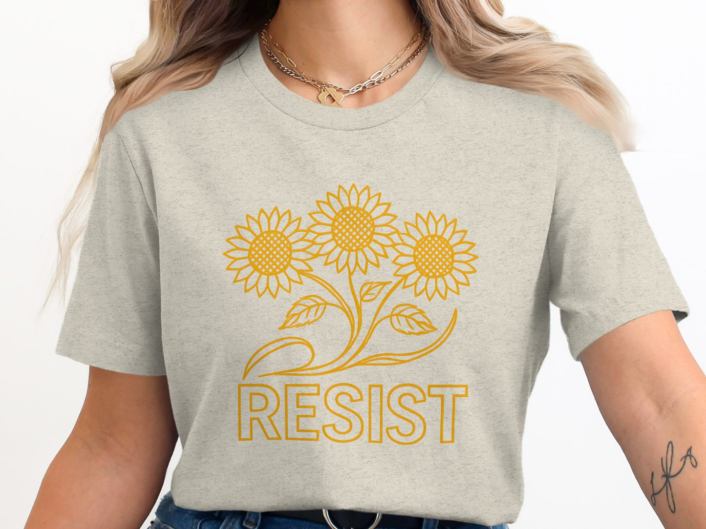 Resist Sunflower Design Women's T-Shirt product type