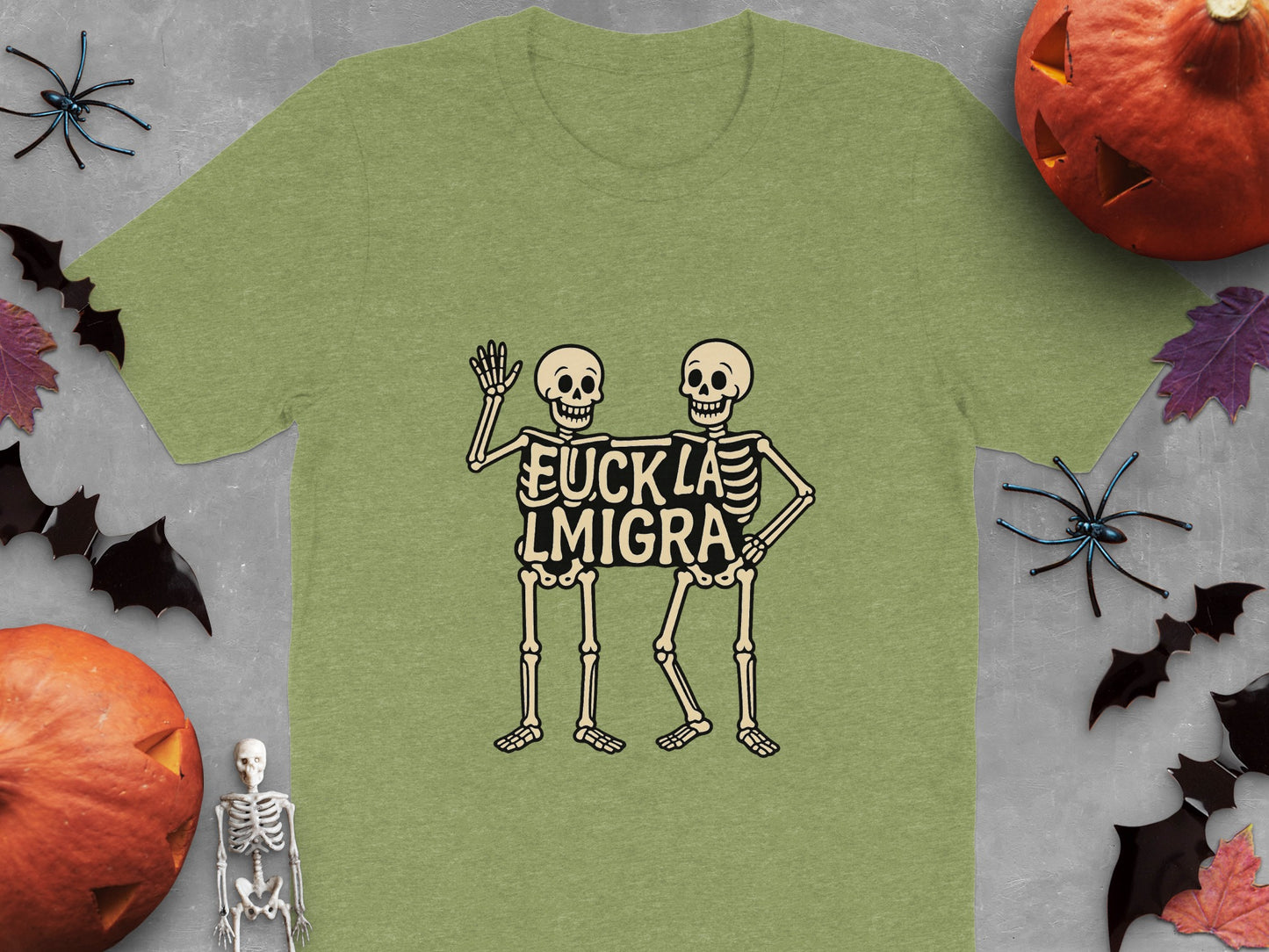 Halloween Skeleton Themed Green Shirt product