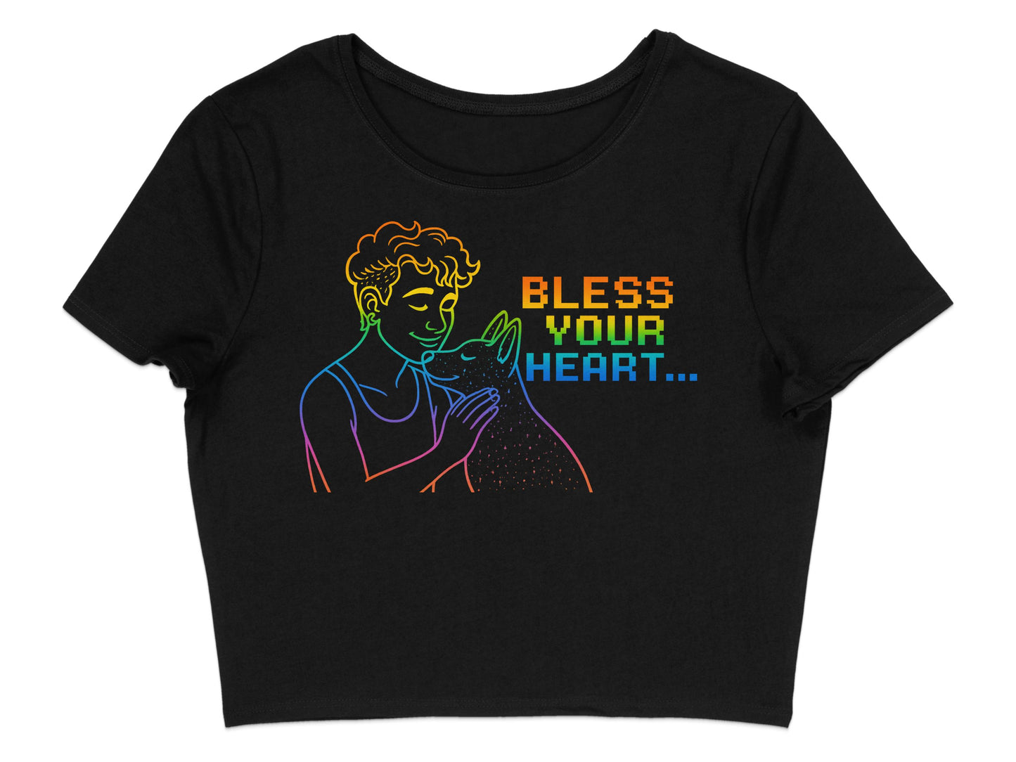 Bless Your Heart Rainbow Design Cropped Tee product