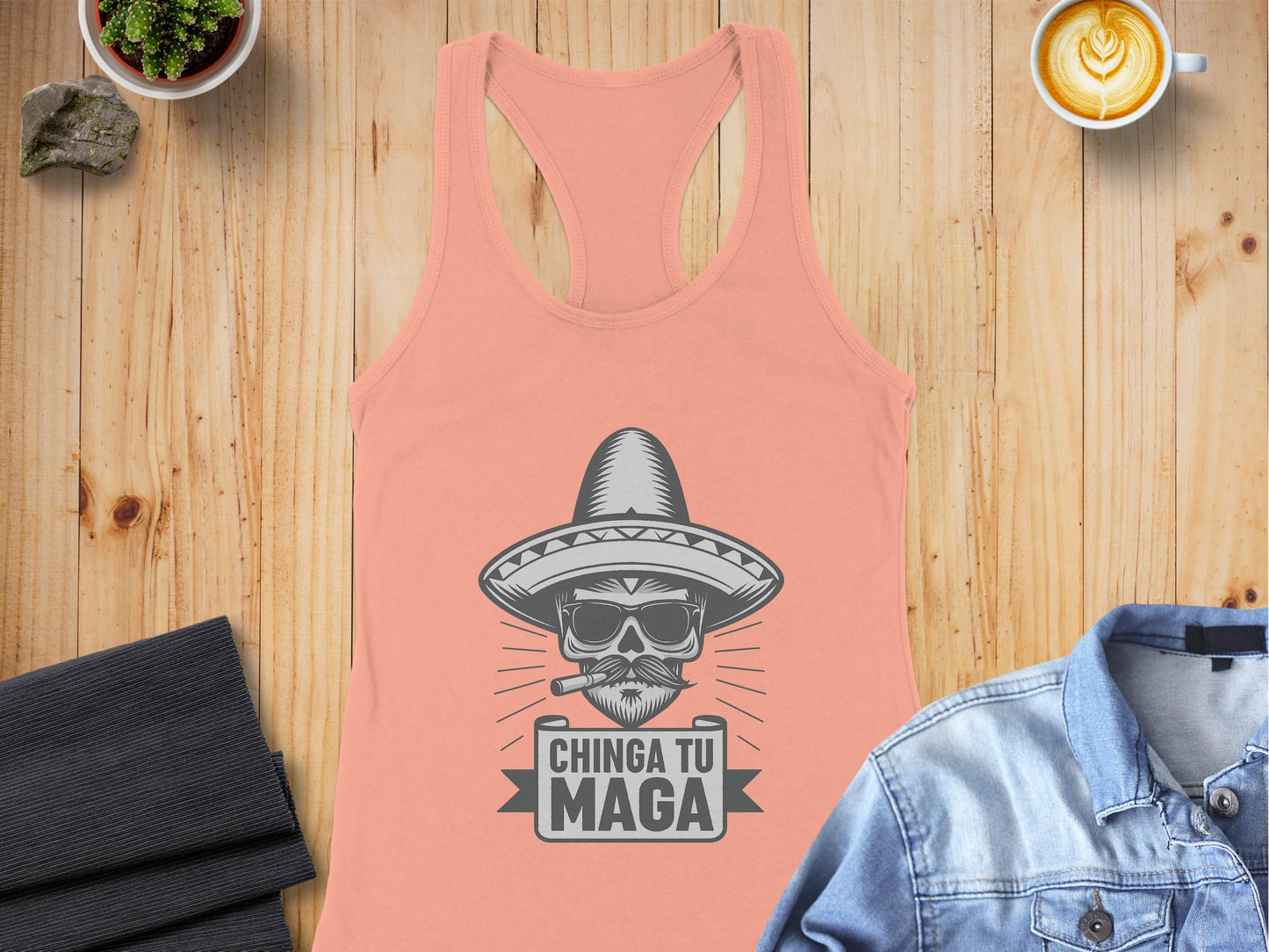 Chinga Tu Maga Graphic Racerback Tank Top Product