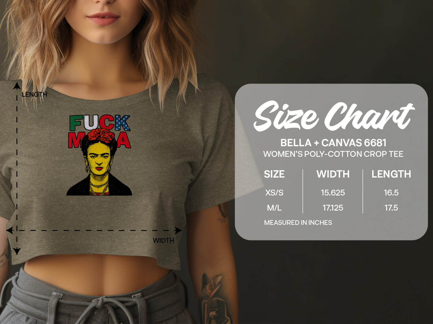 Colorful Frida Kahlo Graphic Women's Crop Top product