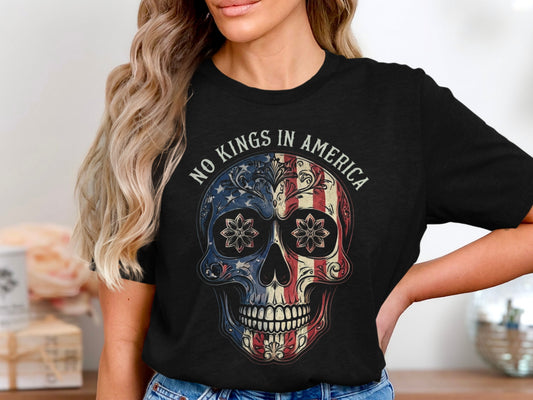 No Kings In America Skull Graphic Tee product