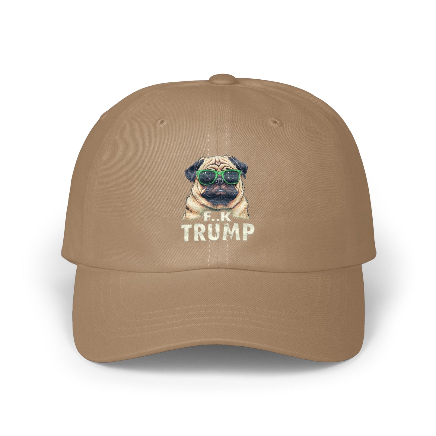 Embroidered Pug with Glasses Statement Cap product type