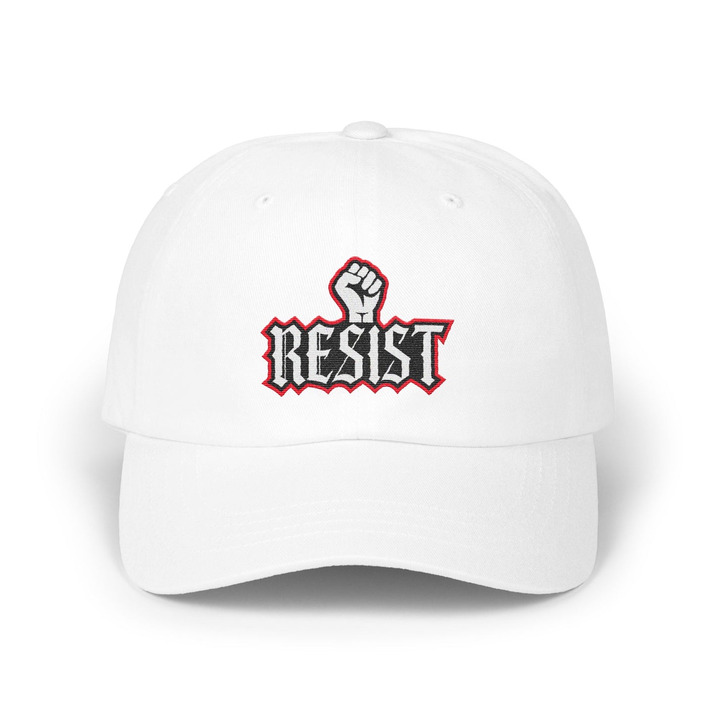 Bold Resist Embroidered Slogan White Hat product