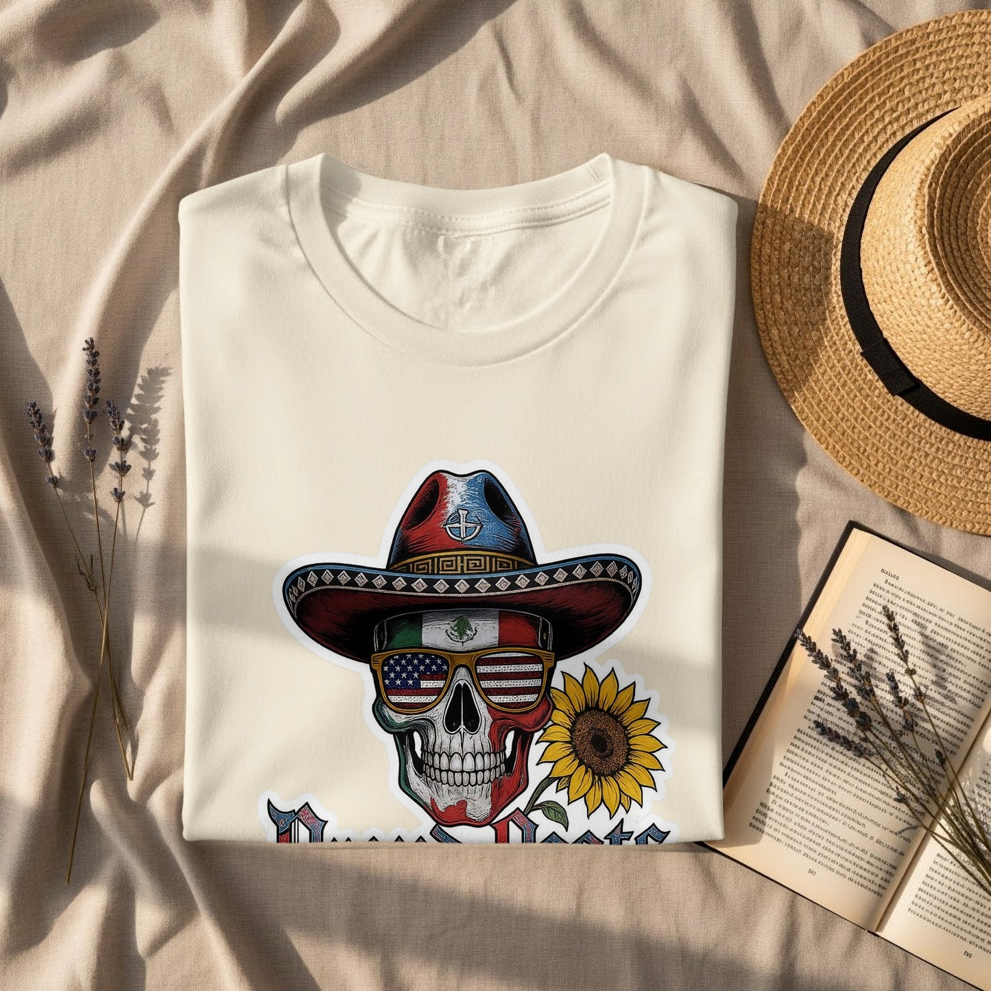 Skull Cowboy Hat Sunglasses Graphic Tee Shirt product type