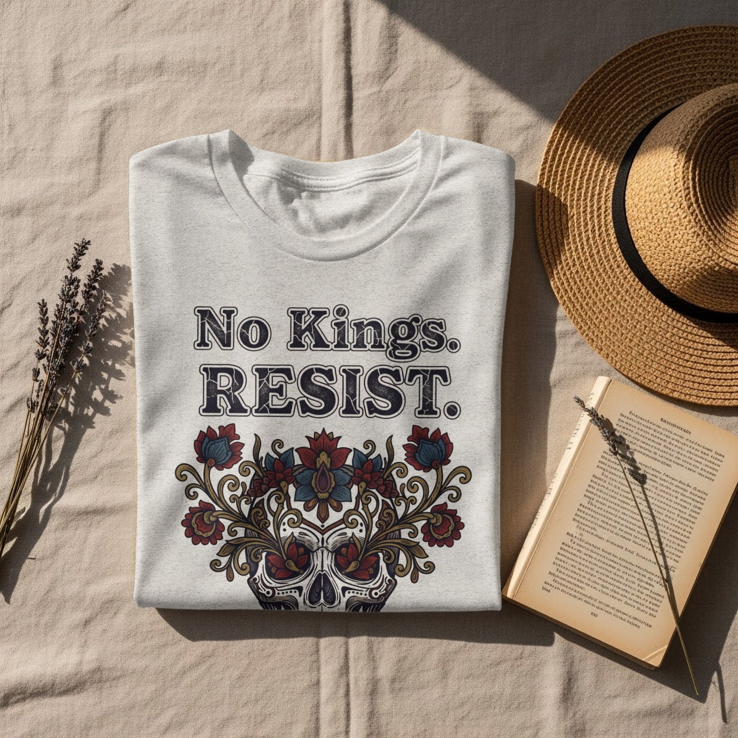 No Kings RESIST Skull Artwork T-shirt product type