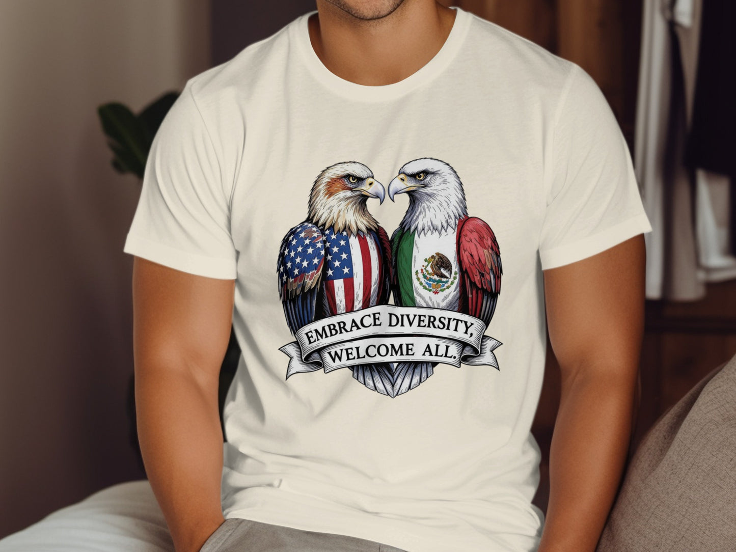 Embrace Diversity Welcome All Graphic Tee Shirt product type