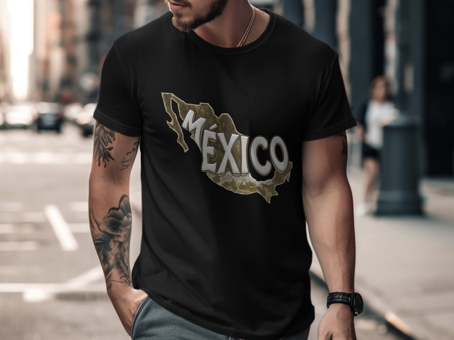 Stylish Black Shirt with Mexico Logo Design product type