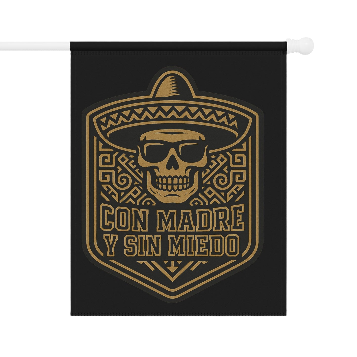 Con Madre Y Sin Miedo Skull Design Wall Flag