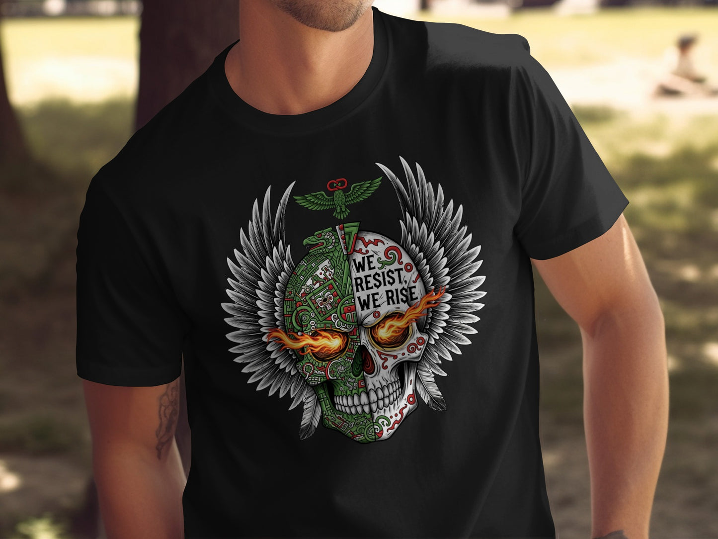 Skull with Wings We Resist We Rise T-Shirt product type