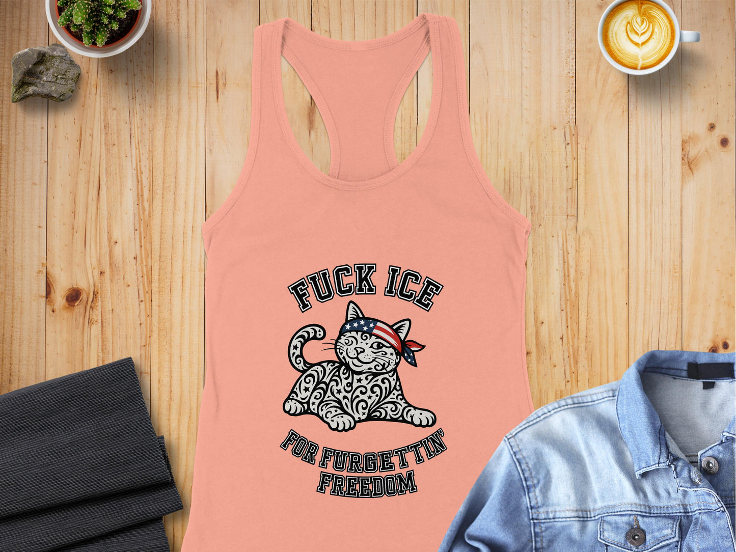 Cat Design Tank Top For Purrgettin Freedom product