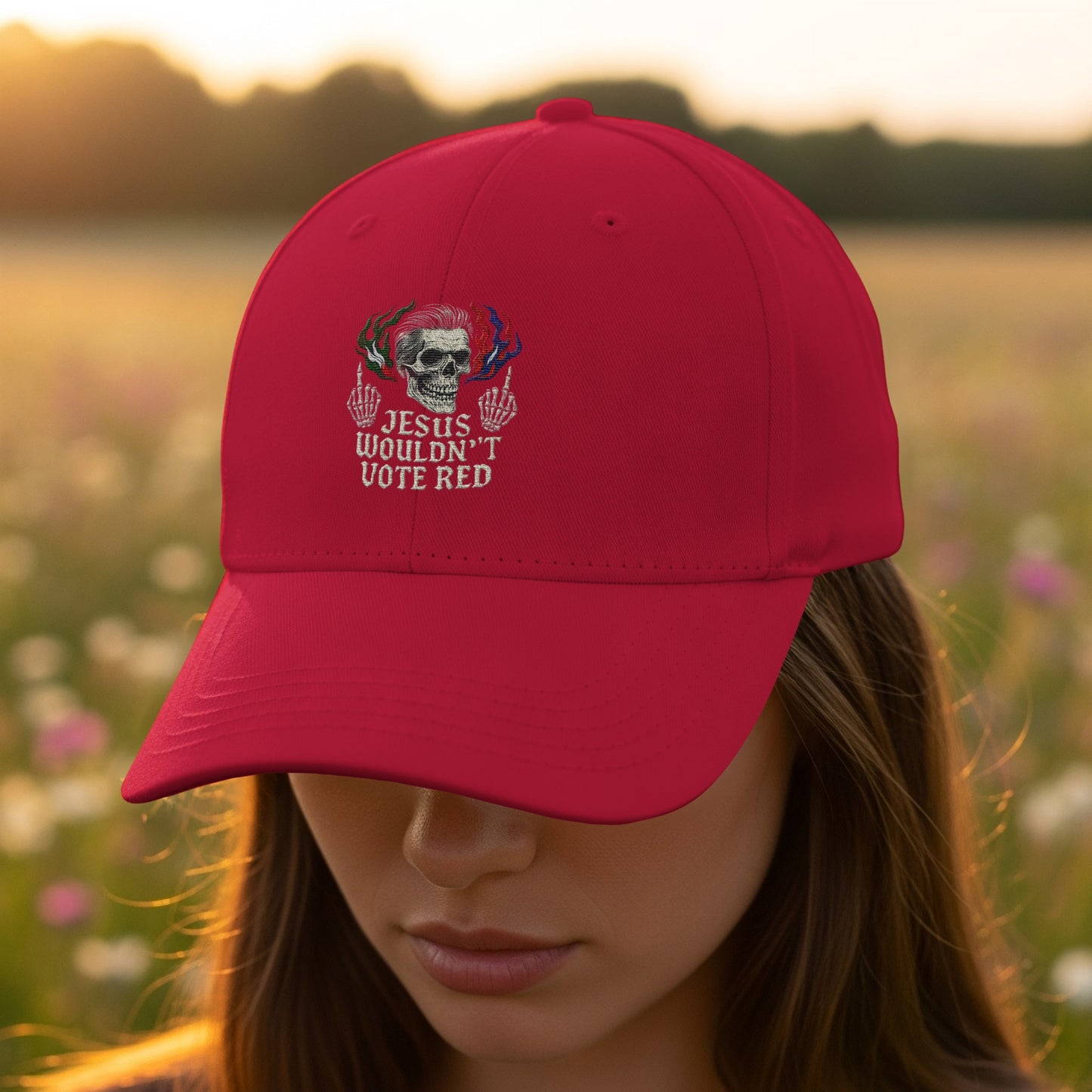 Jesus Wouldn't Vote Red Statement Hat product type