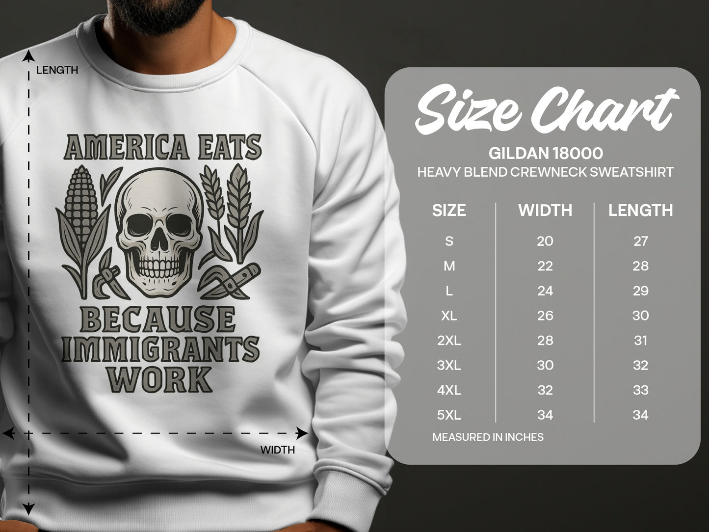 America Eats Because Immigrants Work Sweatshirt