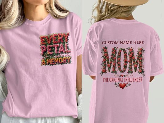 Custom Name Mom Flower Design T-shirt product type