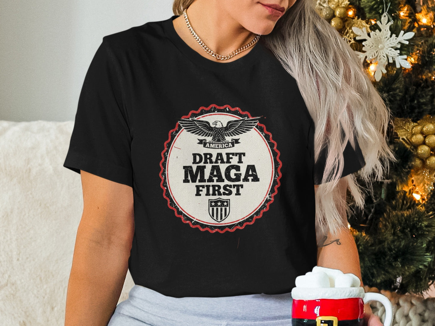 Draft MAGA First America Eagle Emblem T-Shirt Product