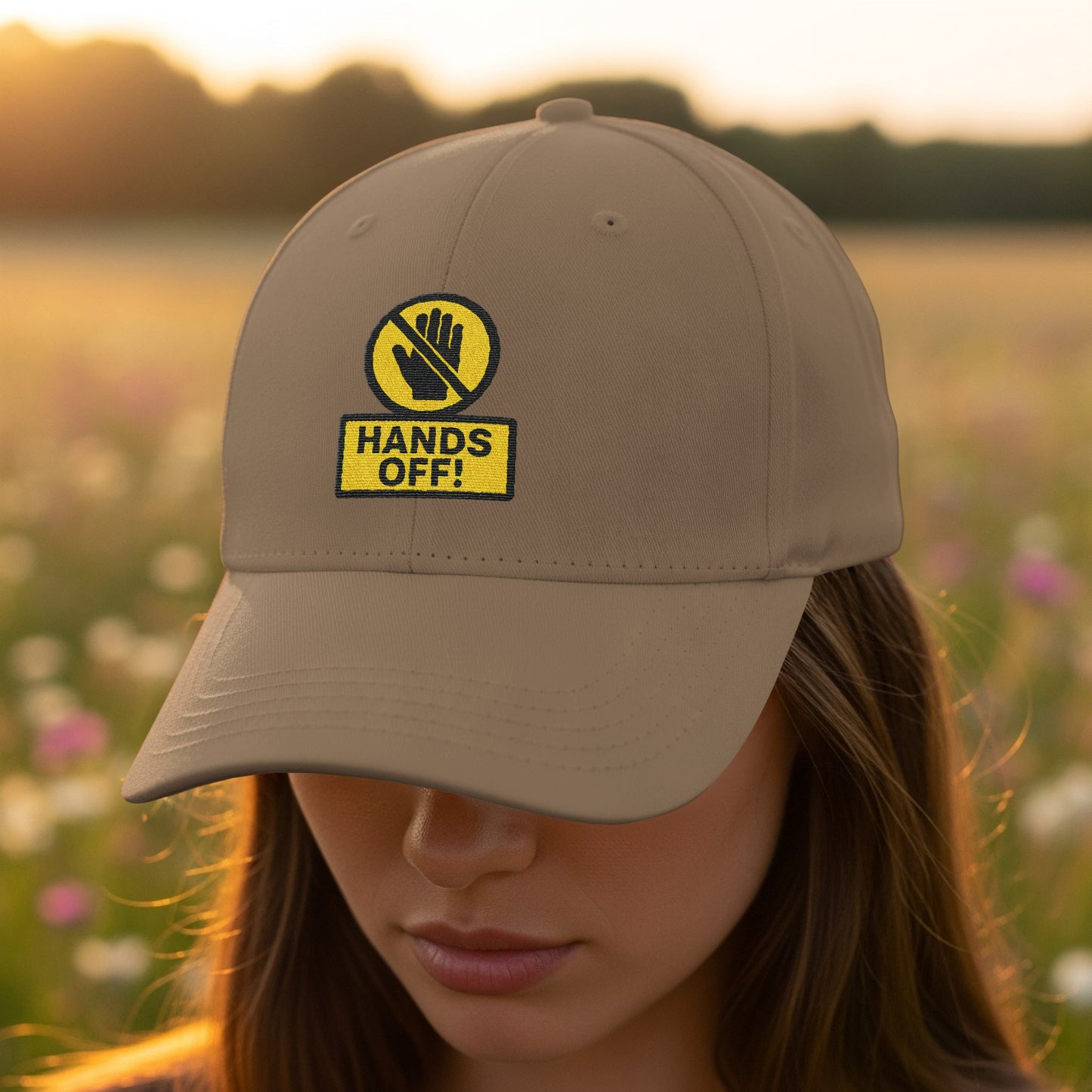 Hands Off Statement Embroidered Cap product