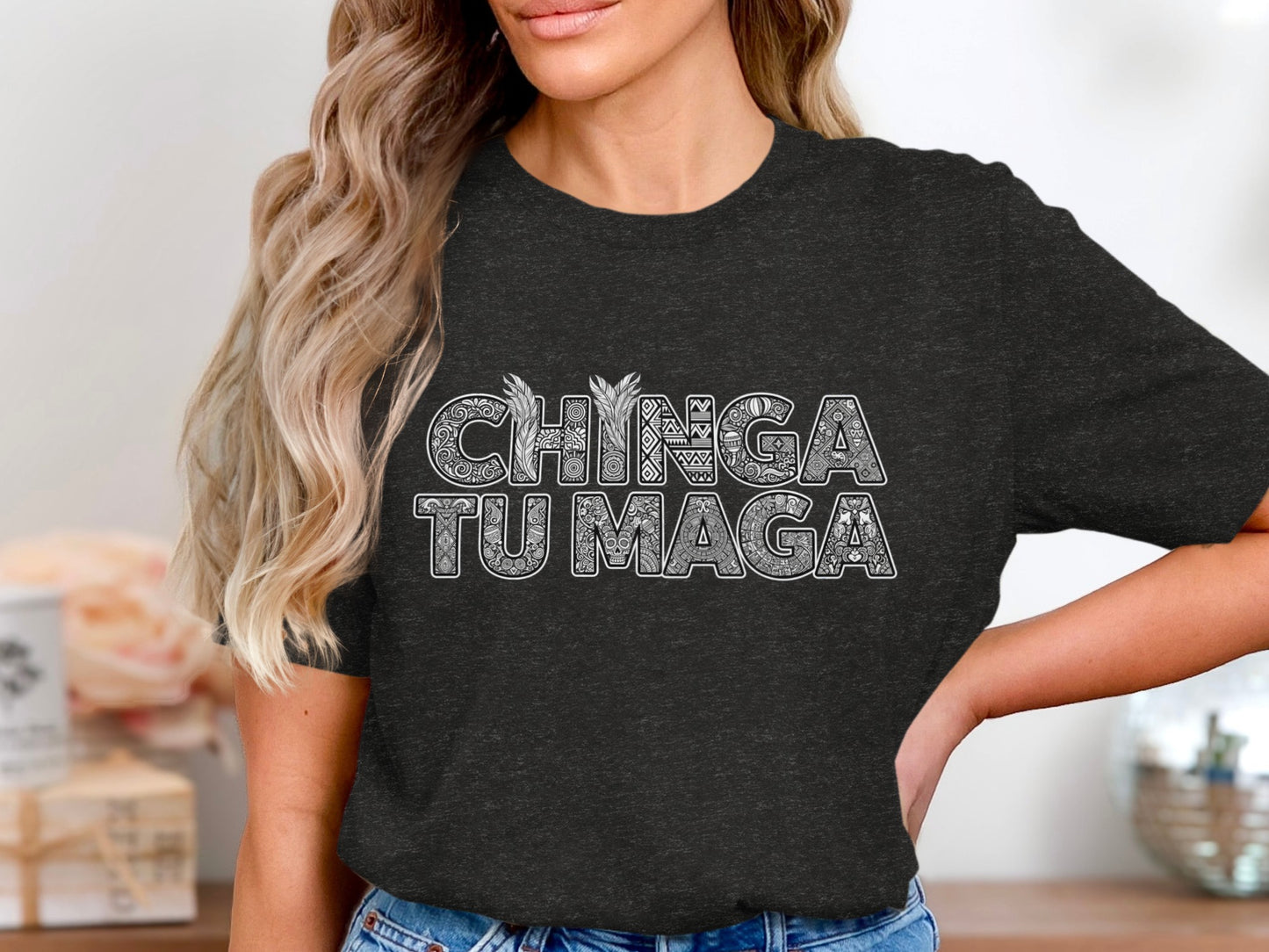 Chinga Tu Maga Slogan Graphic Tee Shirt product