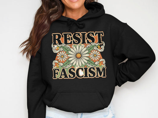 Resist Fascism Daisy Graphic Print Hoodie product