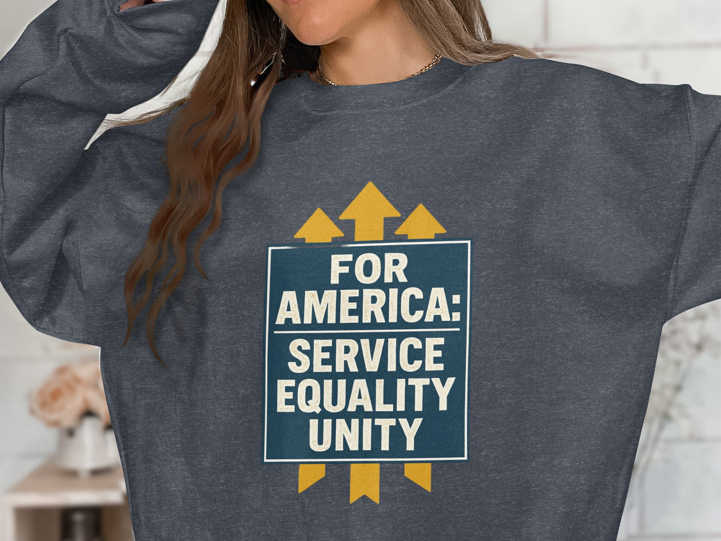 For America Service Equality Unity Graphic Sweatshirt Product