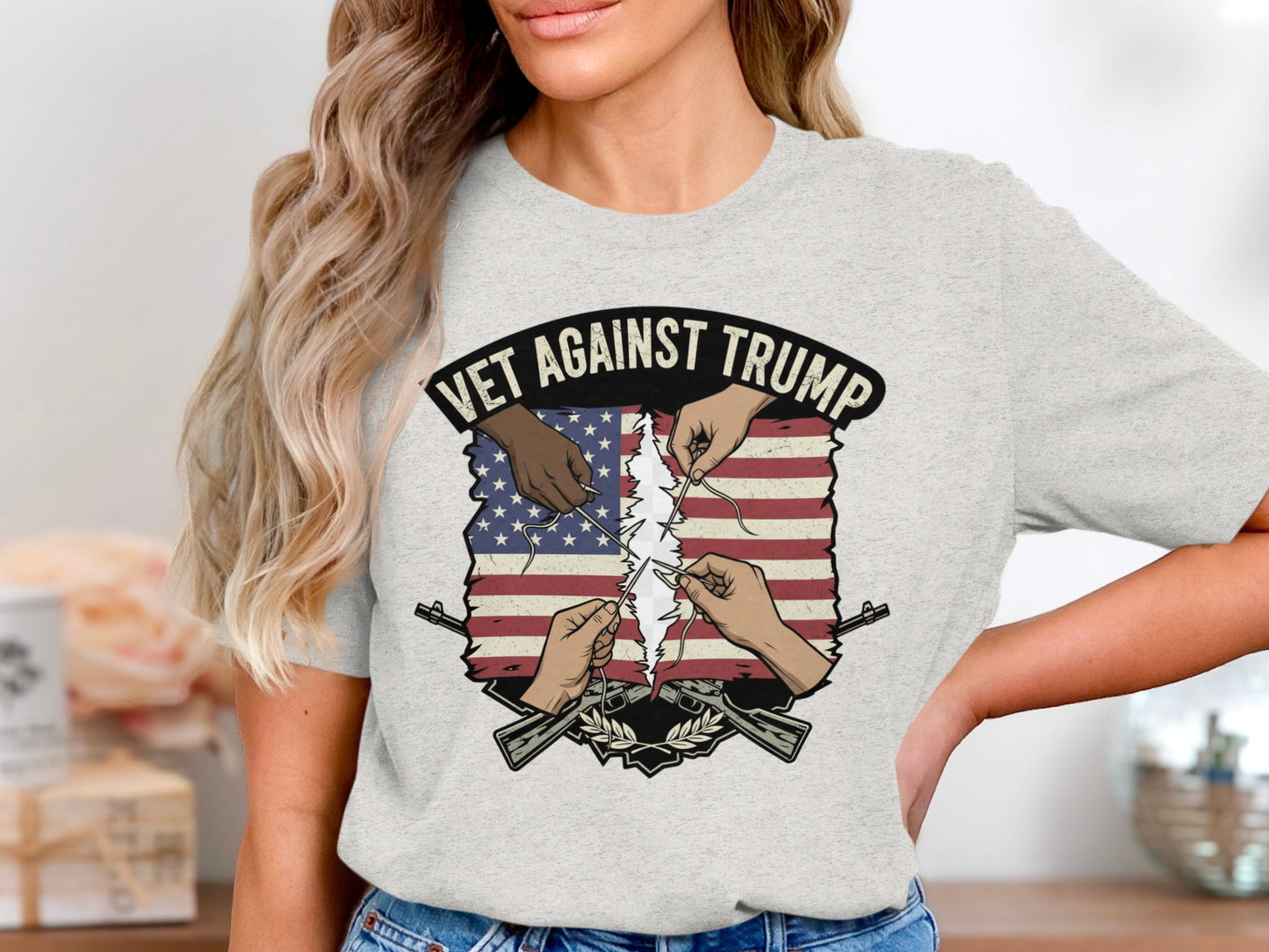 Vet Against Trump Graphic Tee Shirt product