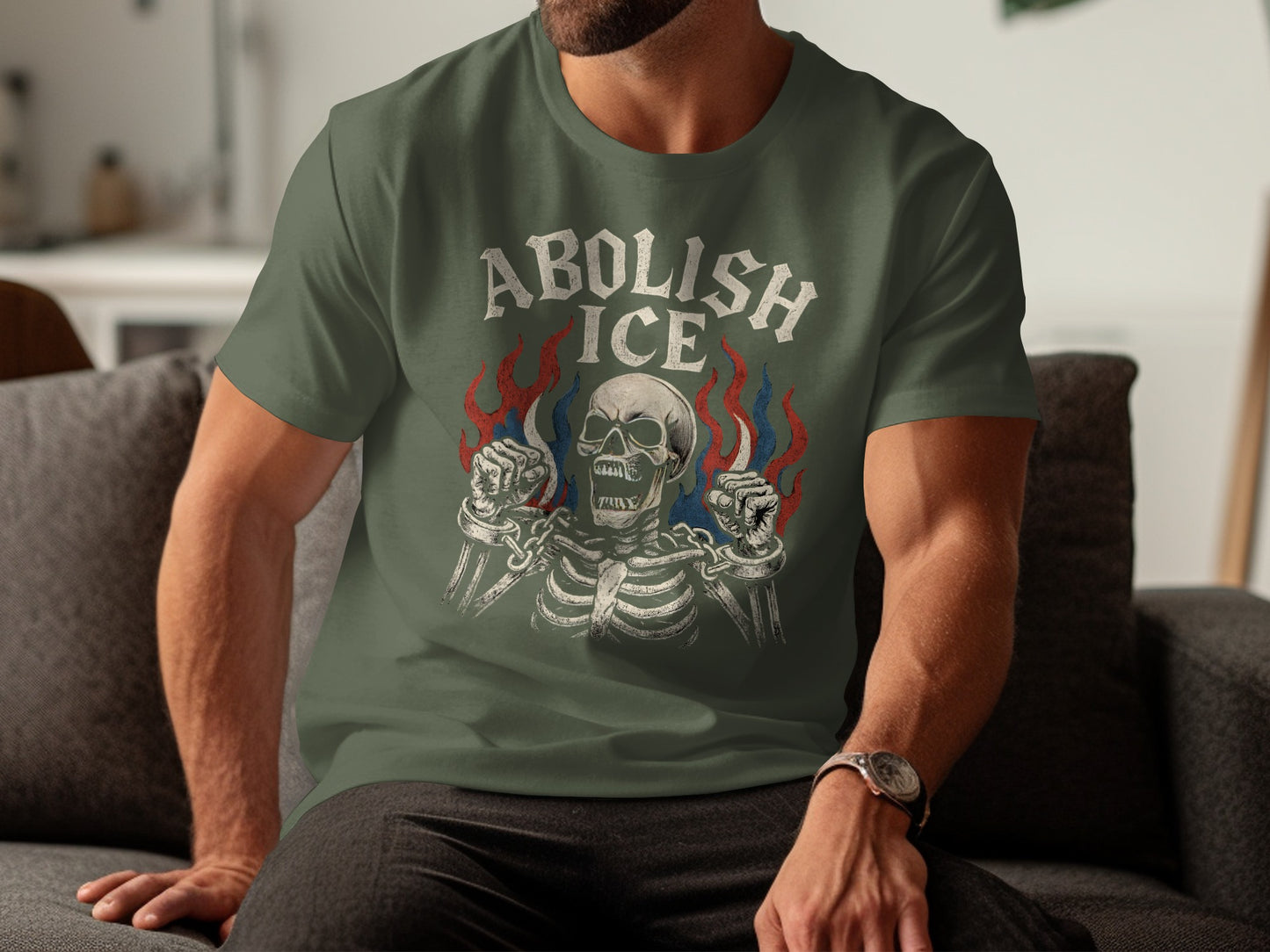 Abolish ICE Skeleton Graphic T-Shirt Product type
