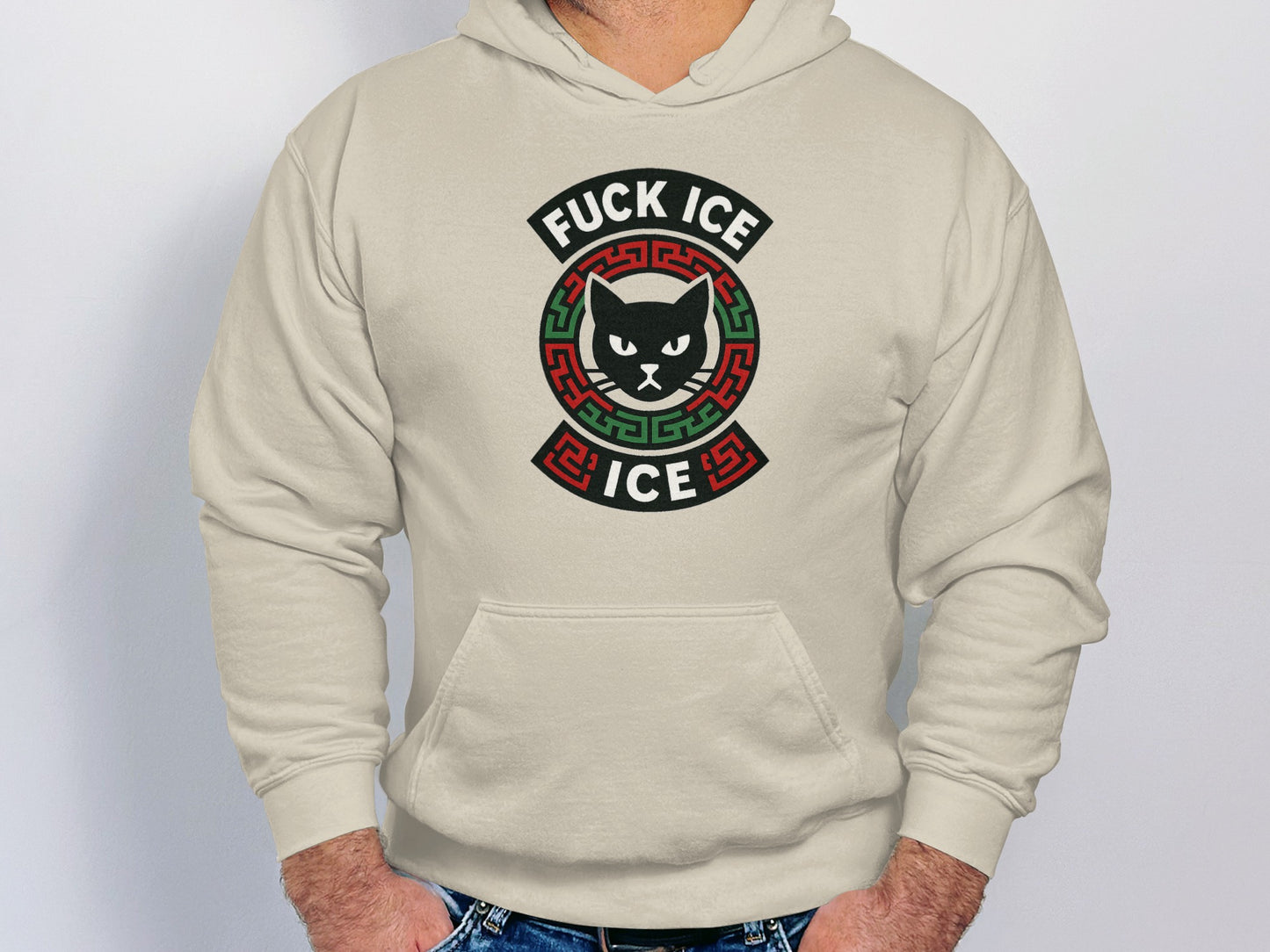 Stylish Cat Graphic Print Hoodie Statement Product
