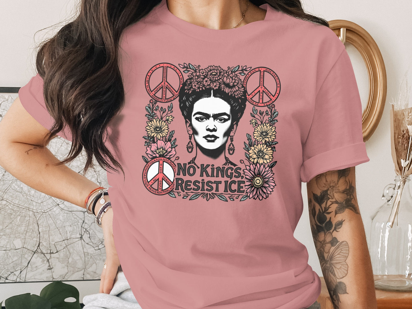No Kings Resist Ice Floral Print Graphic Tee product