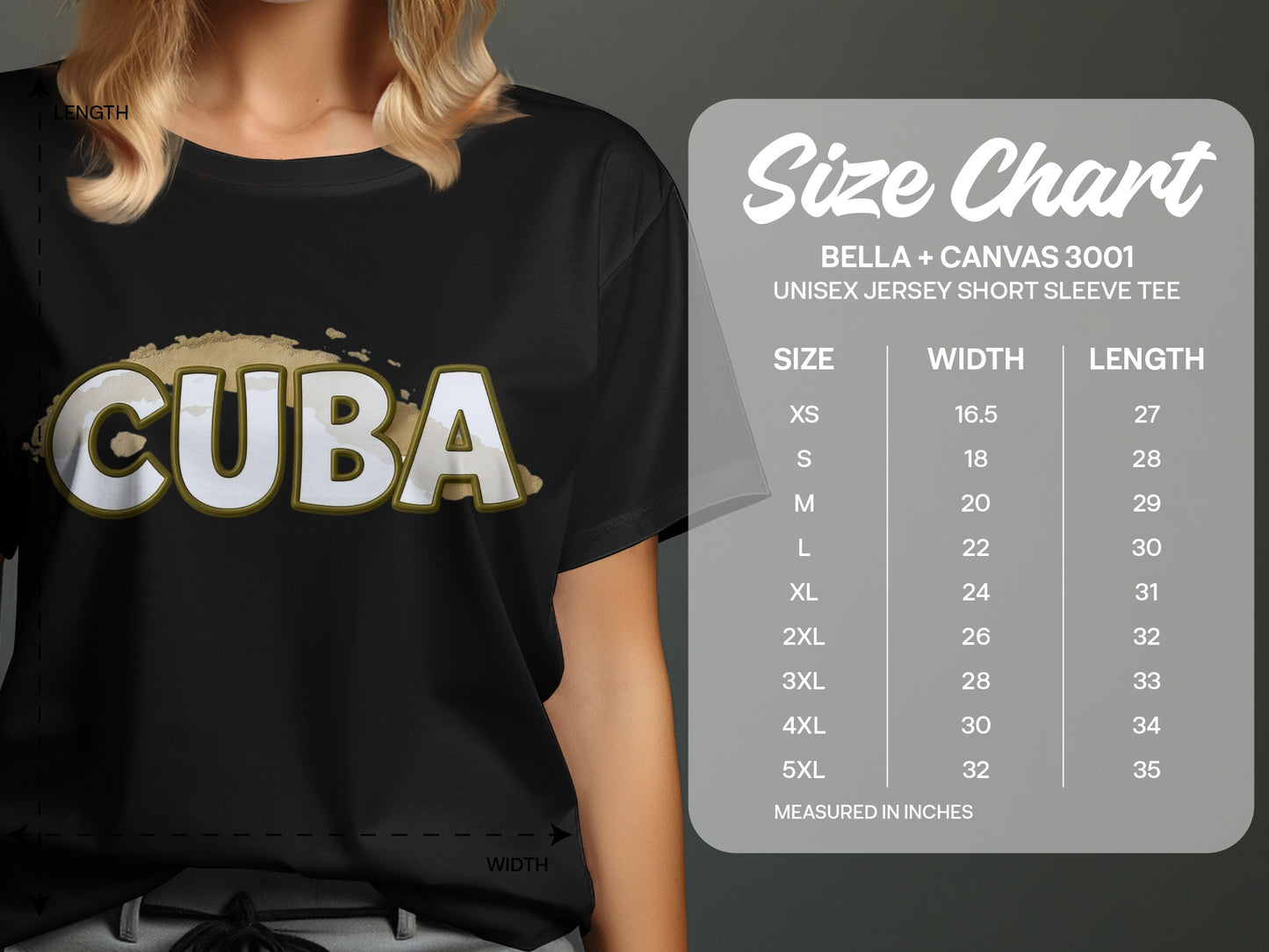 Bold CUBA Graphic Tee with Size Chart product