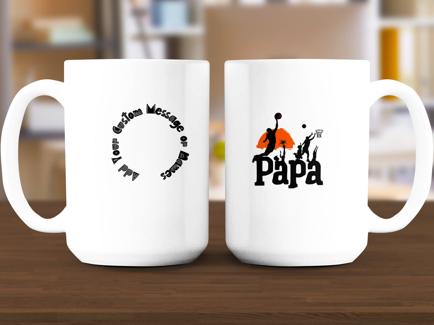 Personalized Basketball Dad Papa Message Mug product